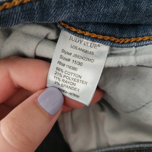 JUDY BLUE All The Things Release Hem Side Slit Skinny Jeans - Picture 6 of 6